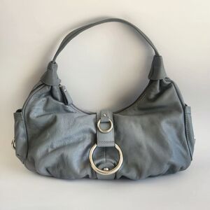 Michael Rome Design Soft Gray Leather Hobo Bag Purse